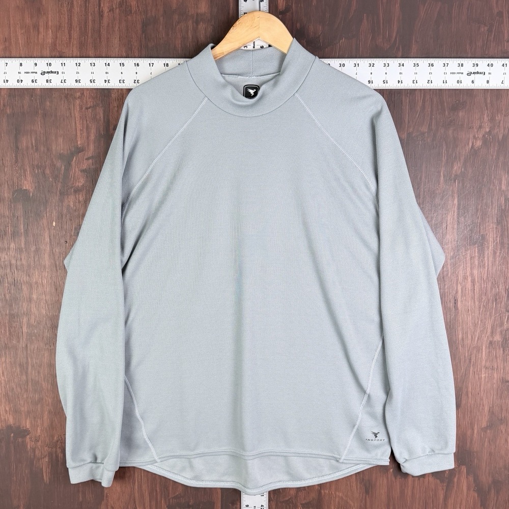 INSPORT POLARTEC Long Sleeve Shirt Grey Men's XL Made In the USA Hiking Miltary